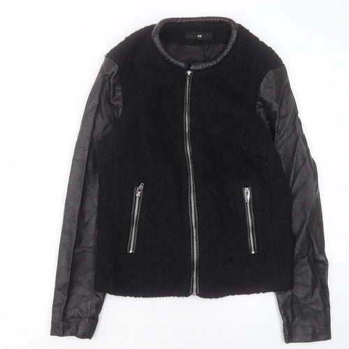 H&M Womens Black Jacket Size 14 Zip