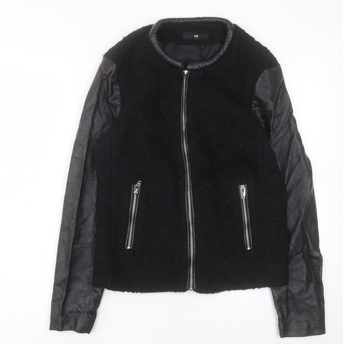 H&M Womens Black Jacket Size 14 Zip