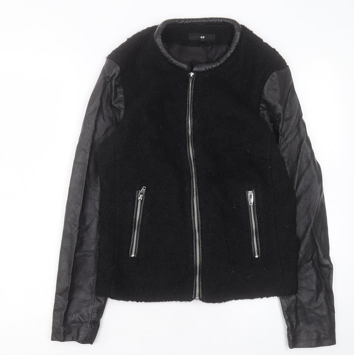 H&M Womens Black Jacket Size 14 Zip