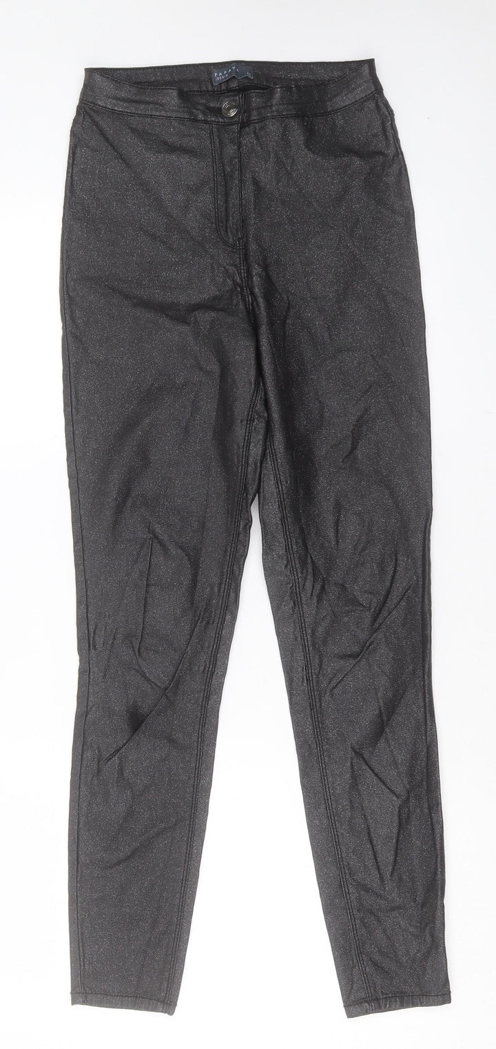 Papaya Womens Black Viscose Skinny Jeans Size 10 L28 in Regular Button