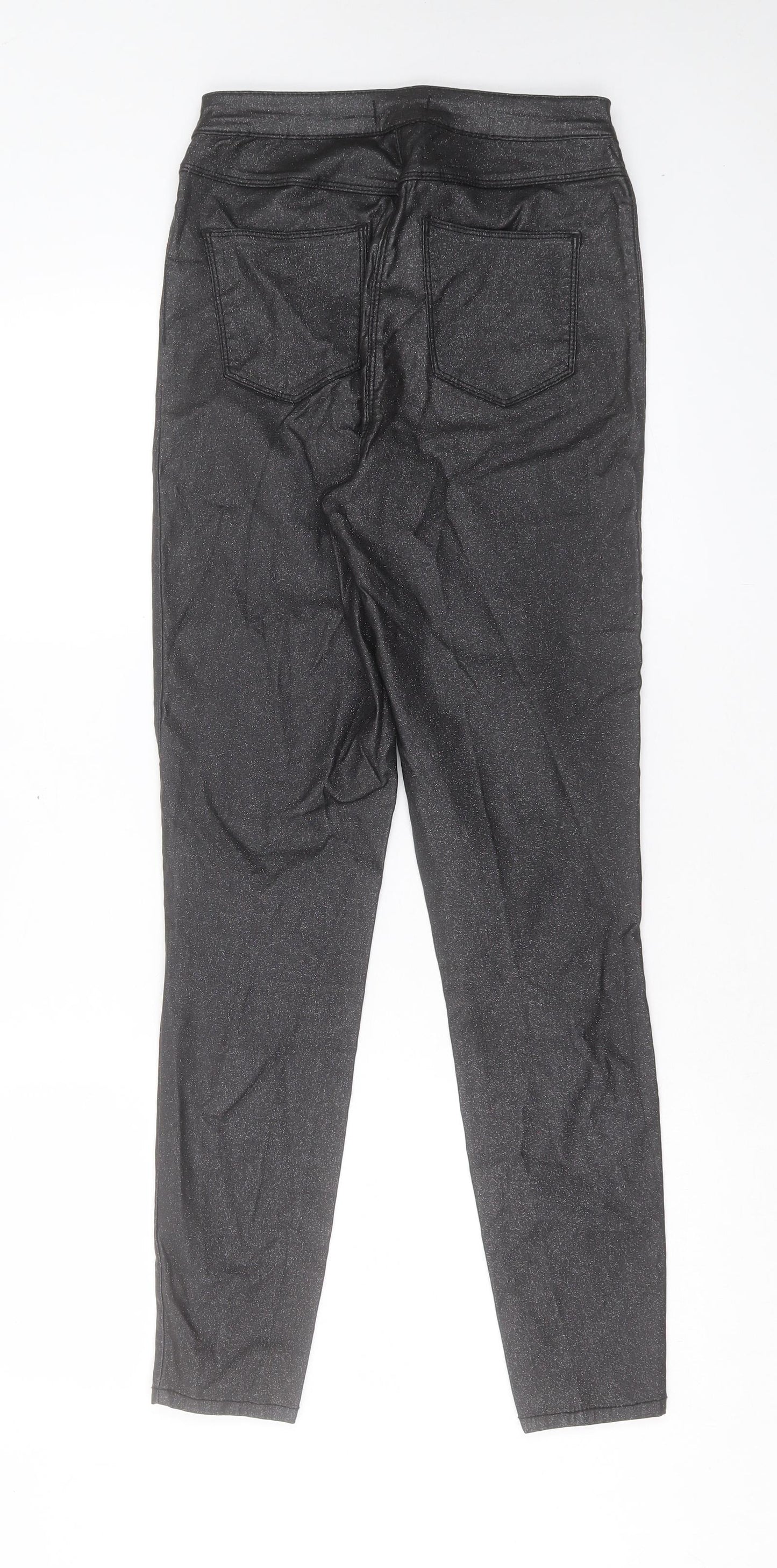 Papaya Womens Black Viscose Skinny Jeans Size 10 L28 in Regular Button