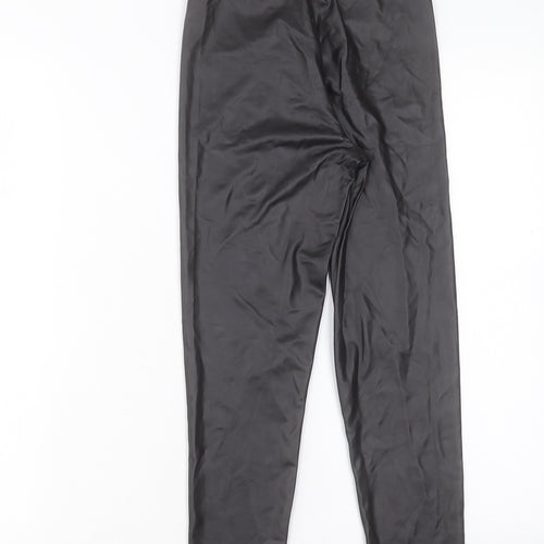 Matalan Girls Black Polyurethane Capri Trousers Size 10 Years Regular Pullover - Leather Look