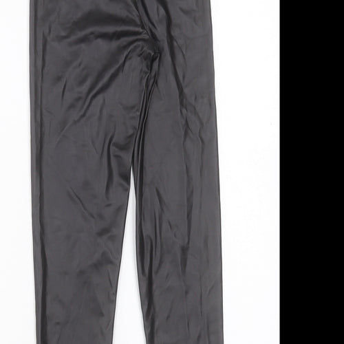 Matalan Girls Black Polyurethane Capri Trousers Size 10 Years Regular Pullover - Leather Look