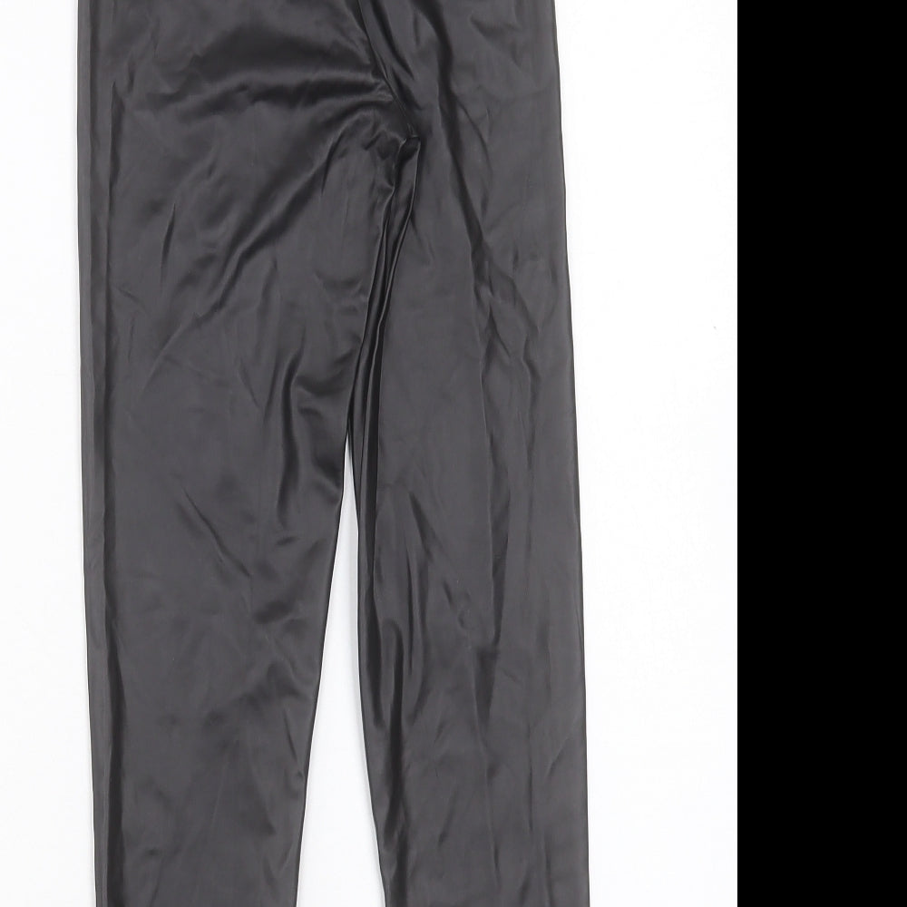 Matalan Girls Black Polyurethane Capri Trousers Size 10 Years Regular Pullover - Leather Look