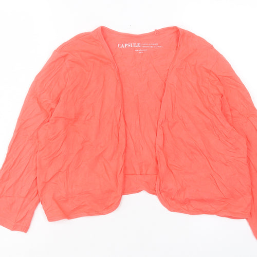 capsule Womens Pink V-Neck Cotton Cardigan Jumper Size 16