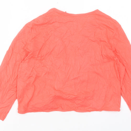 capsule Womens Pink V-Neck Cotton Cardigan Jumper Size 16