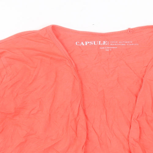 capsule Womens Pink V-Neck Cotton Cardigan Jumper Size 16