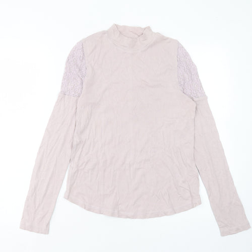 NEXT Womens Purple Cotton Basic T-Shirt Size 12 Round Neck