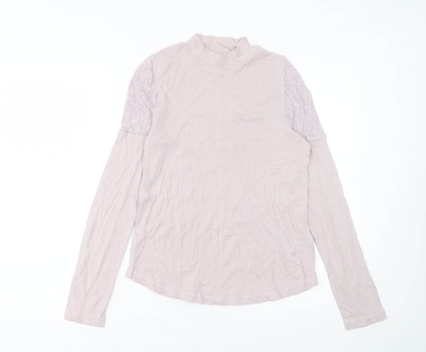 NEXT Womens Purple Cotton Basic T-Shirt Size 12 Round Neck