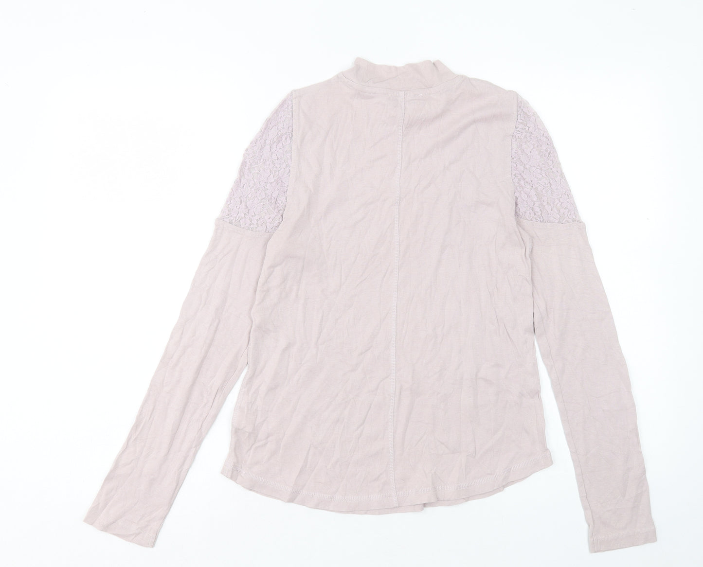 NEXT Womens Purple Cotton Basic T-Shirt Size 12 Round Neck