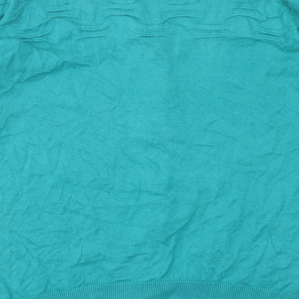 NEXT Womens Blue Crew Neck Cotton Cardigan Jumper Size 16