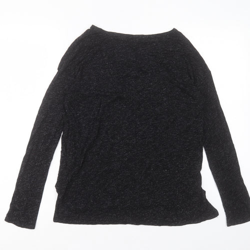 Topshop Womens Black Viscose Basic T-Shirt Size 8 Crew Neck
