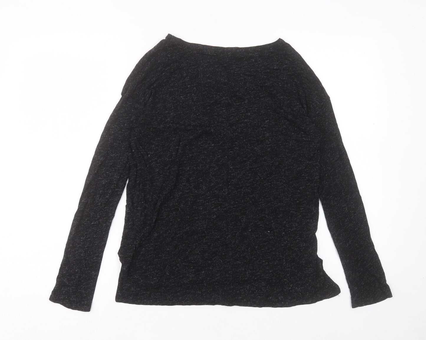 Topshop Womens Black Viscose Basic T-Shirt Size 8 Crew Neck