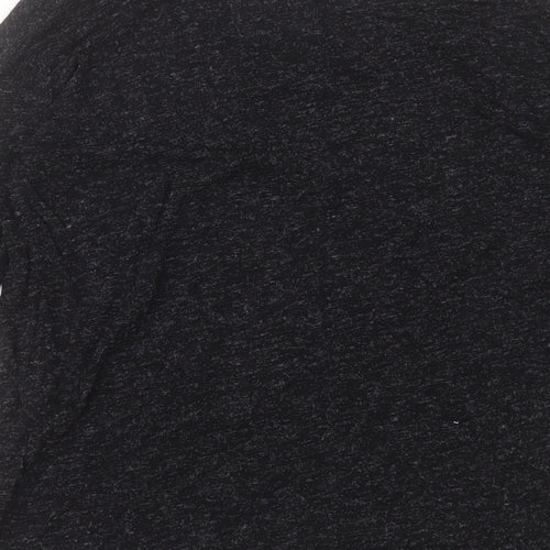 Topshop Womens Black Viscose Basic T-Shirt Size 8 Crew Neck