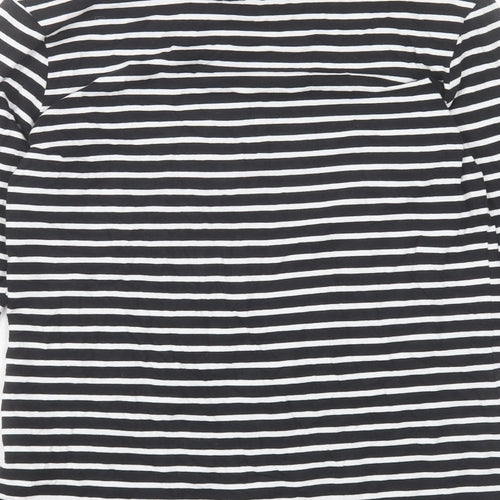 Primark Womens Black Striped Cotton Basic T-Shirt Size M Crew Neck - Size 12-14