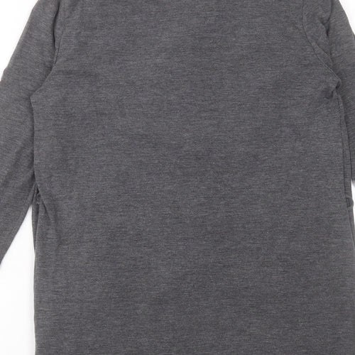 Debenhams Womens Grey Striped Viscose Tunic T-Shirt Size 12 Collared