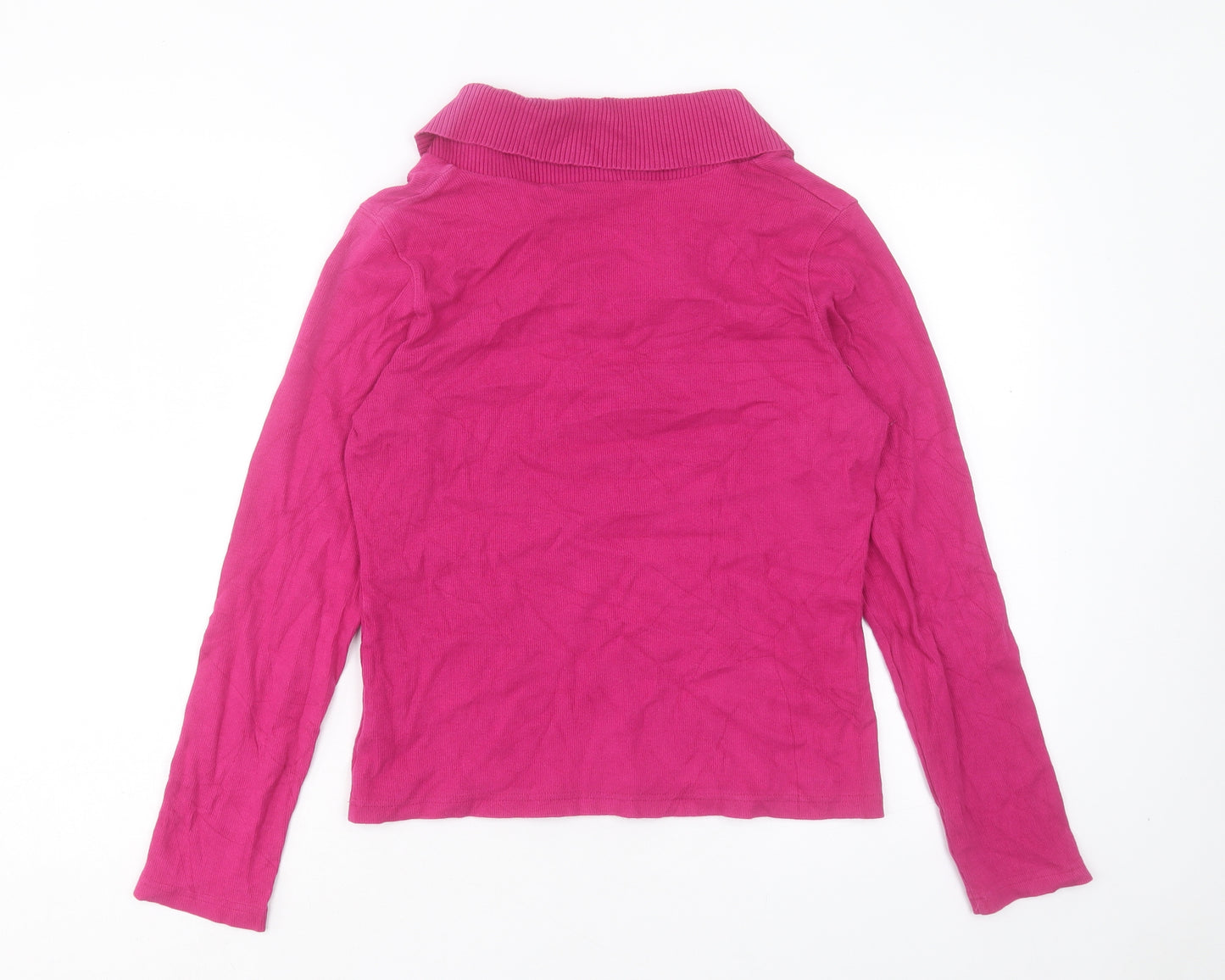 Rafaella Womens Purple V-Neck Cotton Pullover Jumper Size M