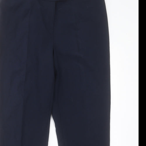 George Womens Blue Polyester Trousers Size 16 L29 in Regular Hook & Eye