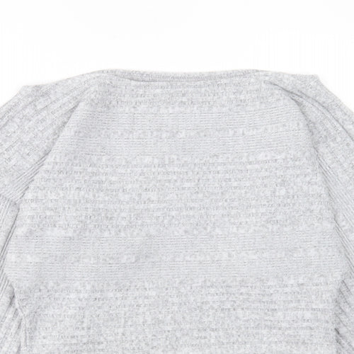 SheIn Womens Grey Boat Neck Polyester Pullover Jumper Size XS