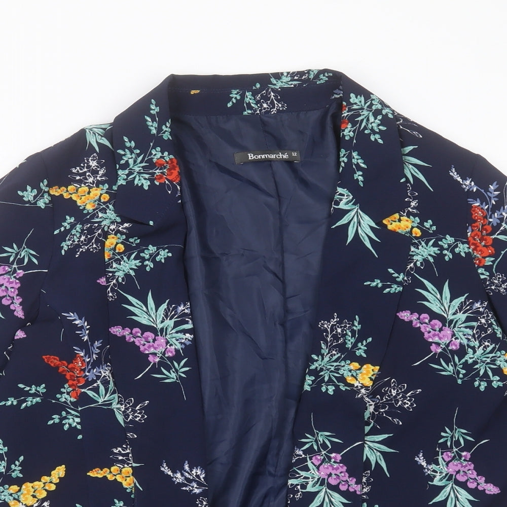 Bonmarché Womens Black Floral Jacket Size 12