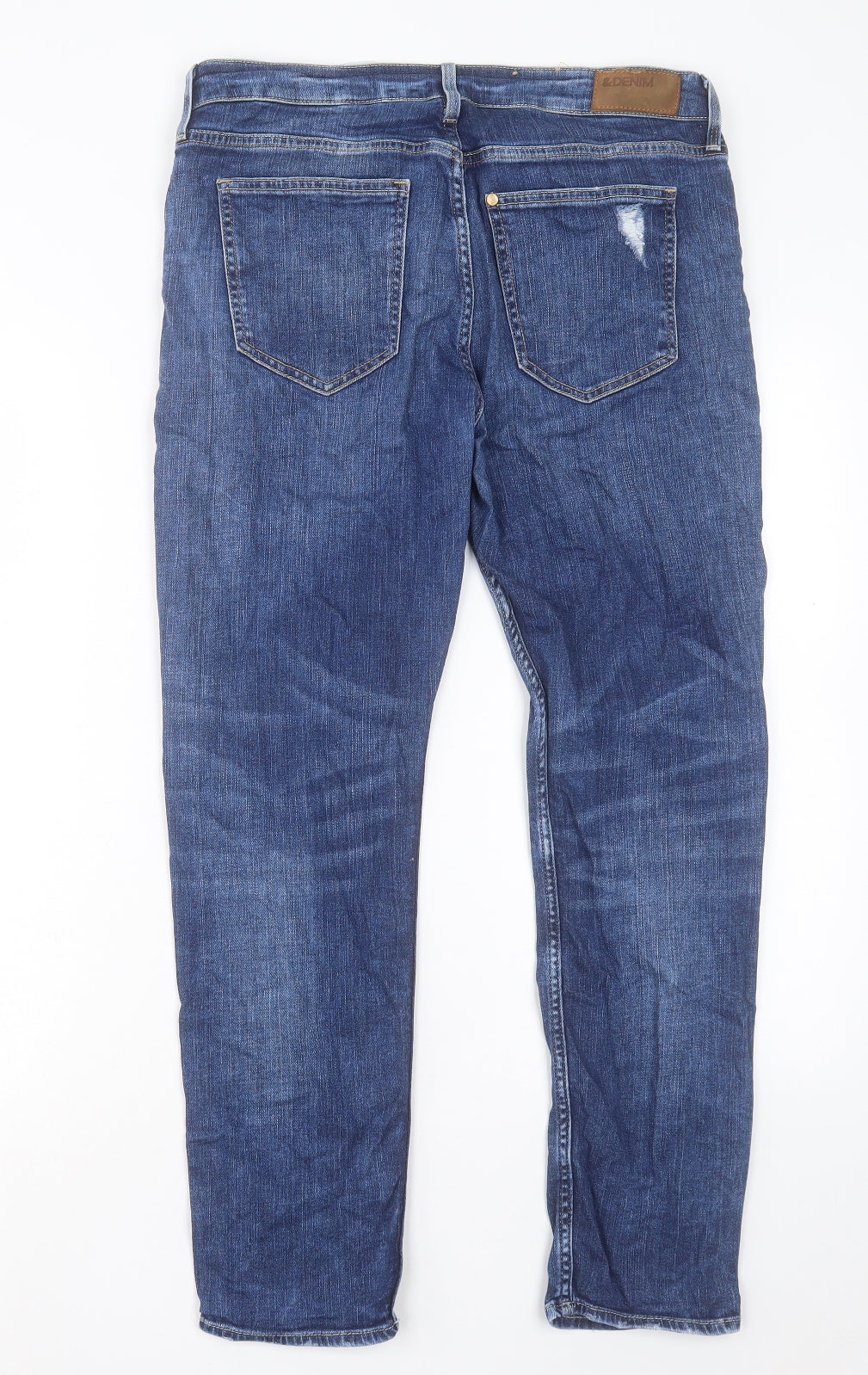 H&M Womens Blue Cotton Boyfriend Jeans Size 28 in L30 in Regular Button