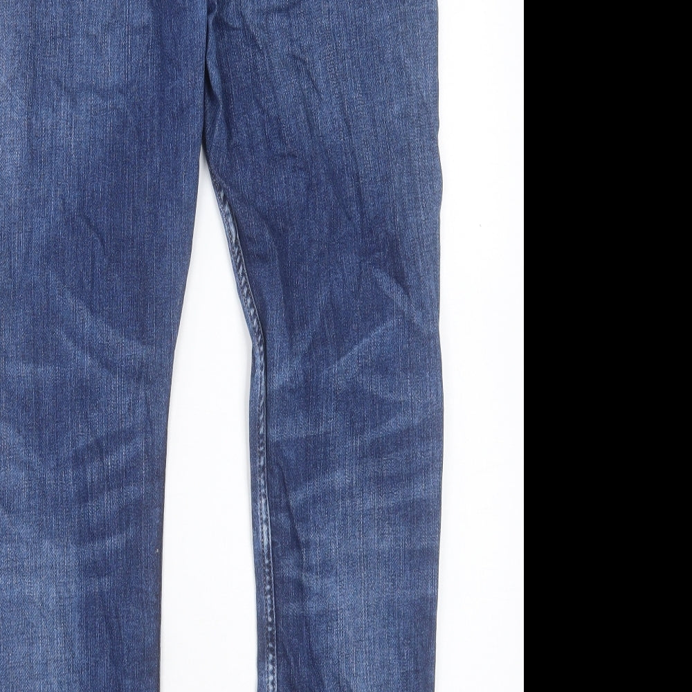 H&M Womens Blue Cotton Boyfriend Jeans Size 28 in L30 in Regular Button