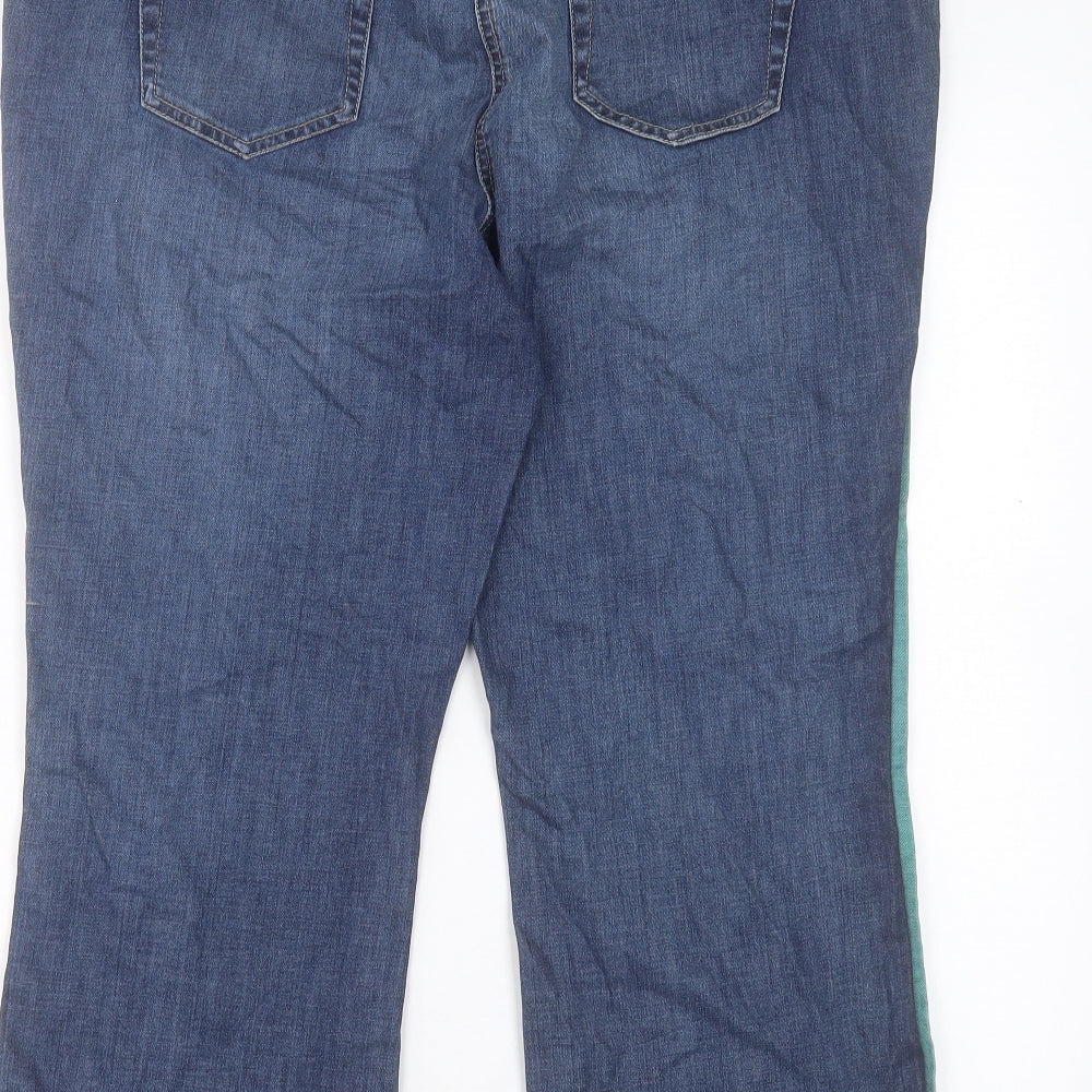 Preworn Womens Blue Cotton Cropped Jeans Size 20 L23 in Regular Button
