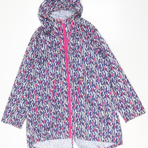 Denim & Co. Womens Multicoloured Geometric Jacket Size S Zip