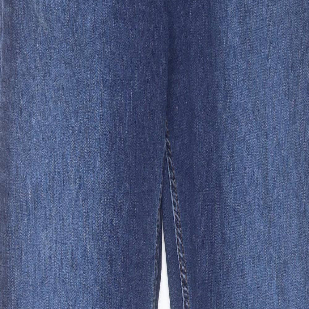 Marks and Spencer Womens Blue Cotton Straight Jeans Size 14 L33 in Regular Button