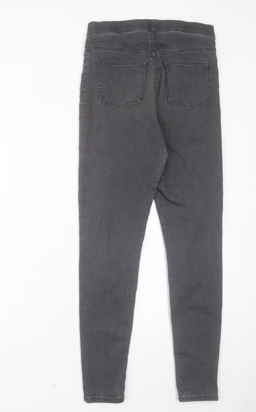 Marks and Spencer Womens Grey Cotton Jegging Trousers Size 8 L28 in Regular