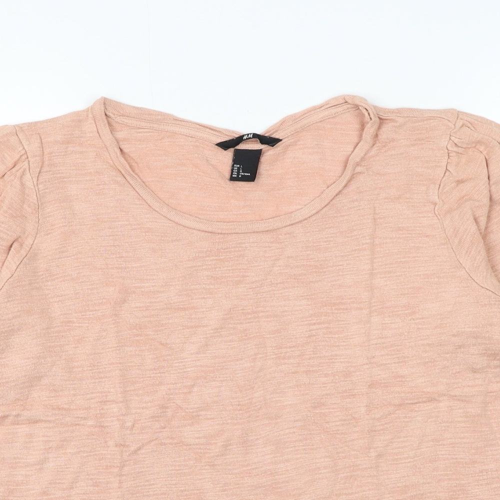 H&M Womens Pink Round Neck Viscose Pullover Jumper Size L