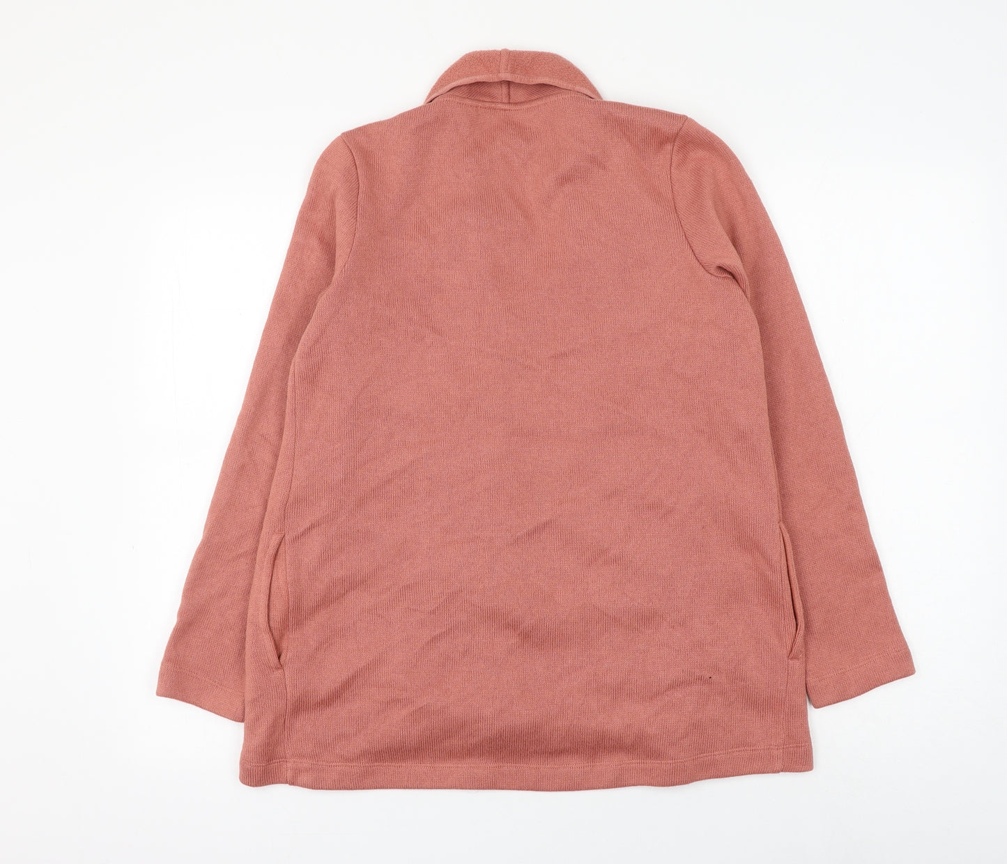 Lands' End Womens Pink V-Neck Polyester Cardigan Jumper Size XS