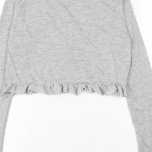 in the st Womens Grey Viscose Cropped T-Shirt Size 6 Round Neck - Darling