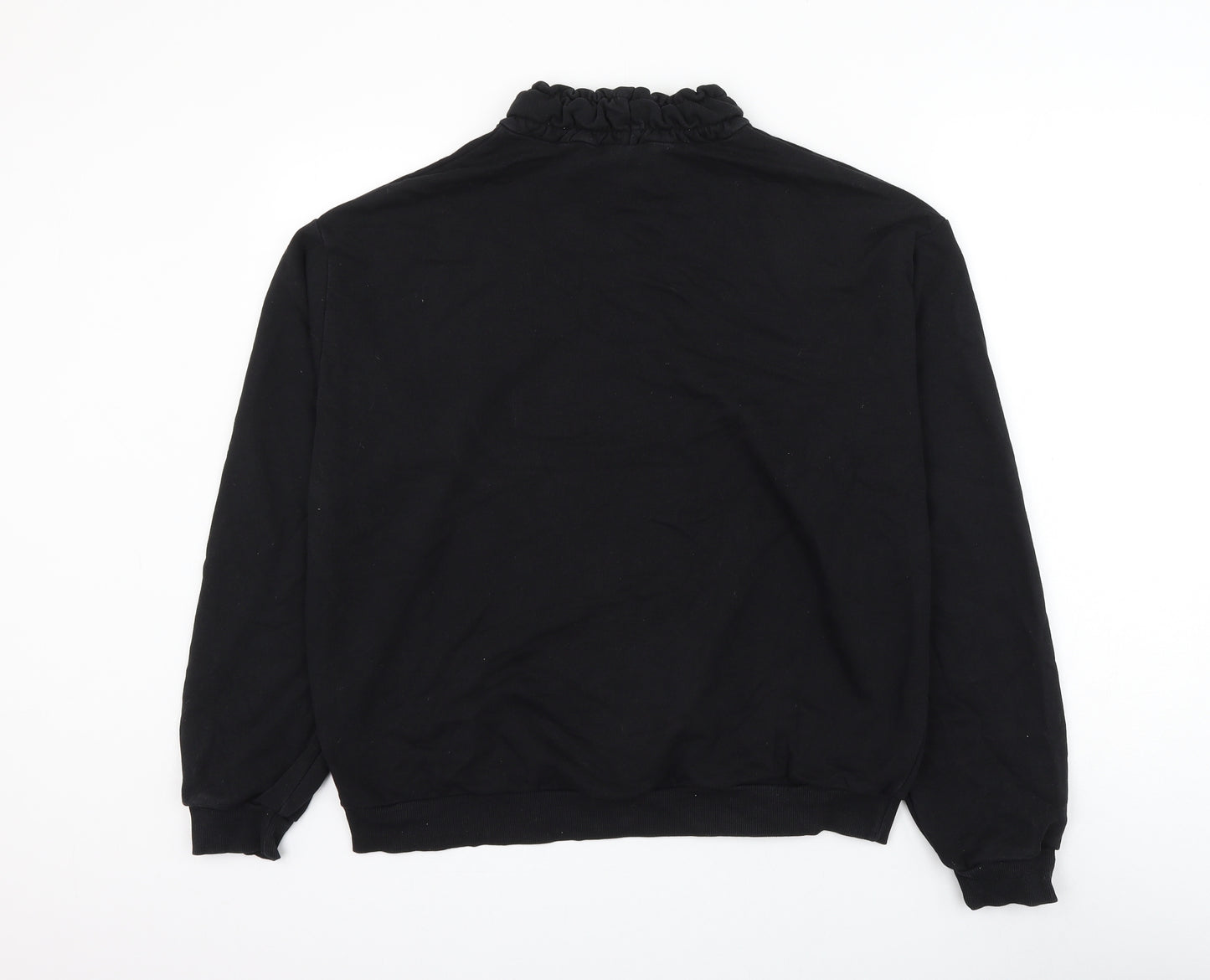 Topshop Womens Black Cotton Pullover Sweatshirt Size 10 Pullover