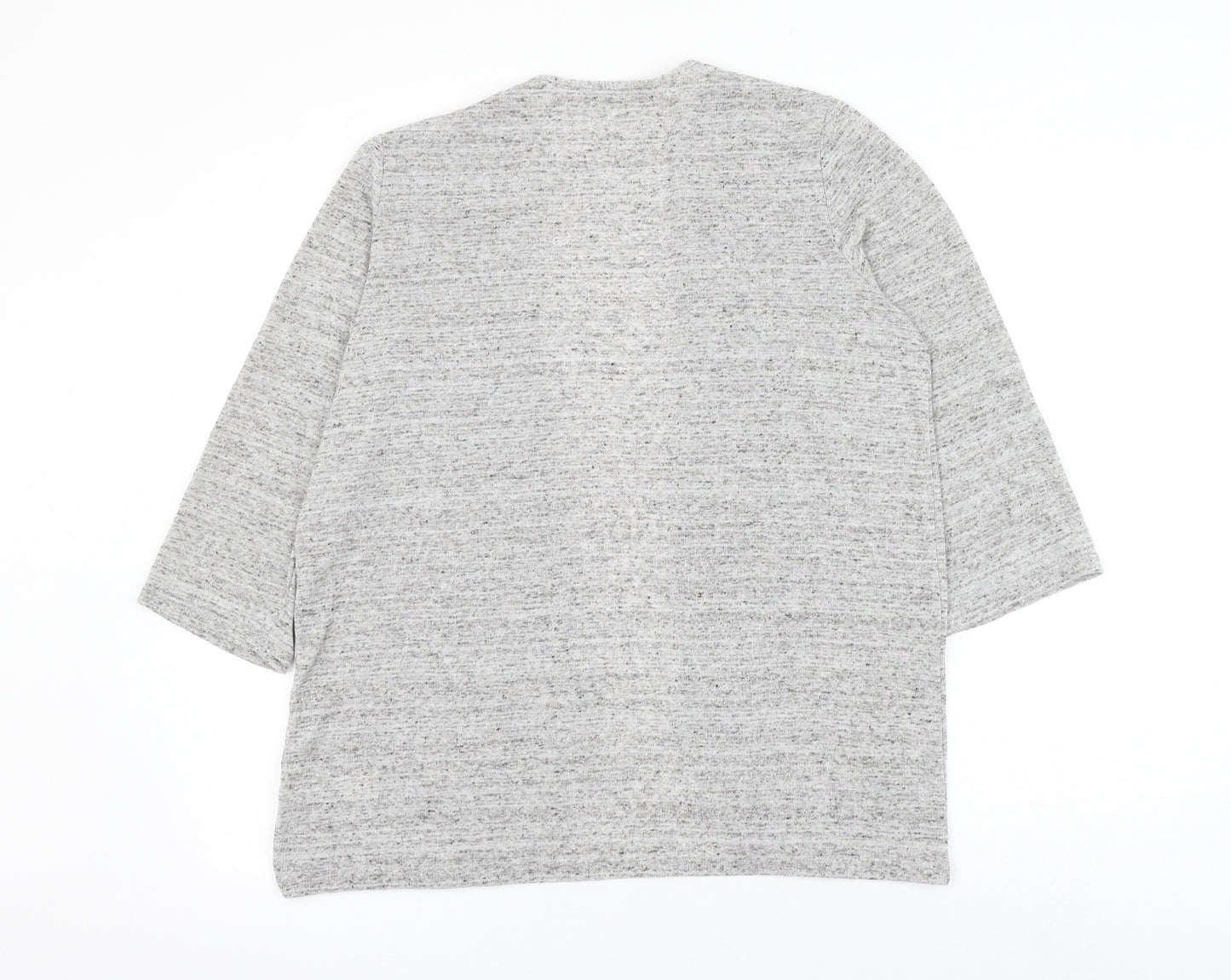 George Womens Grey V-Neck Polyester Cardigan Jumper Size 16