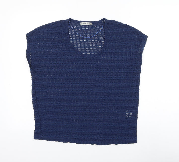 Atmosphere Womens Blue Scoop Neck Polyester Pullover Jumper Size 8