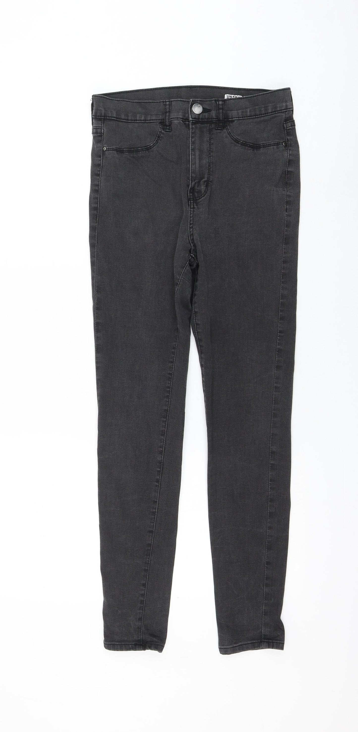 Red Herring Womens Black Cotton Skinny Jeans Size 10 L26 in Regular Zip