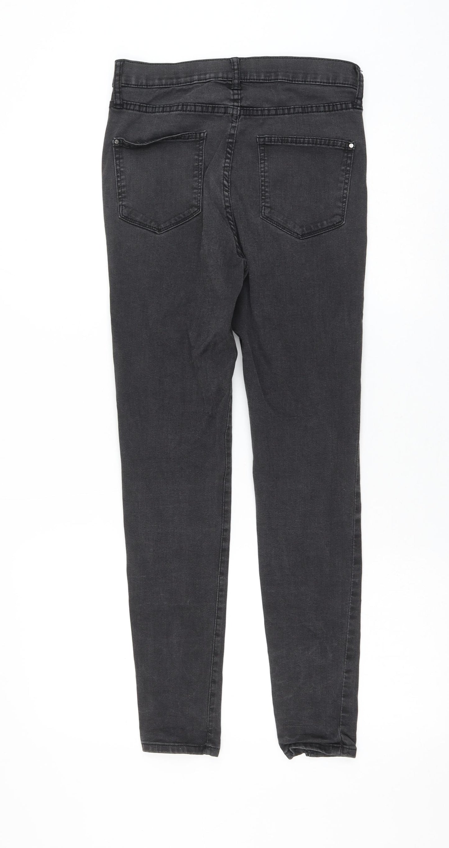 Red Herring Womens Black Cotton Skinny Jeans Size 10 L26 in Regular Zip