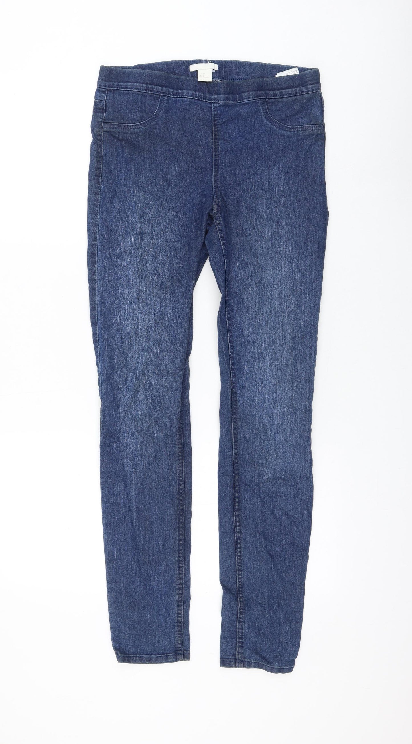 H&M Womens Blue Cotton Skinny Jeans Size 10 L29 in Regular