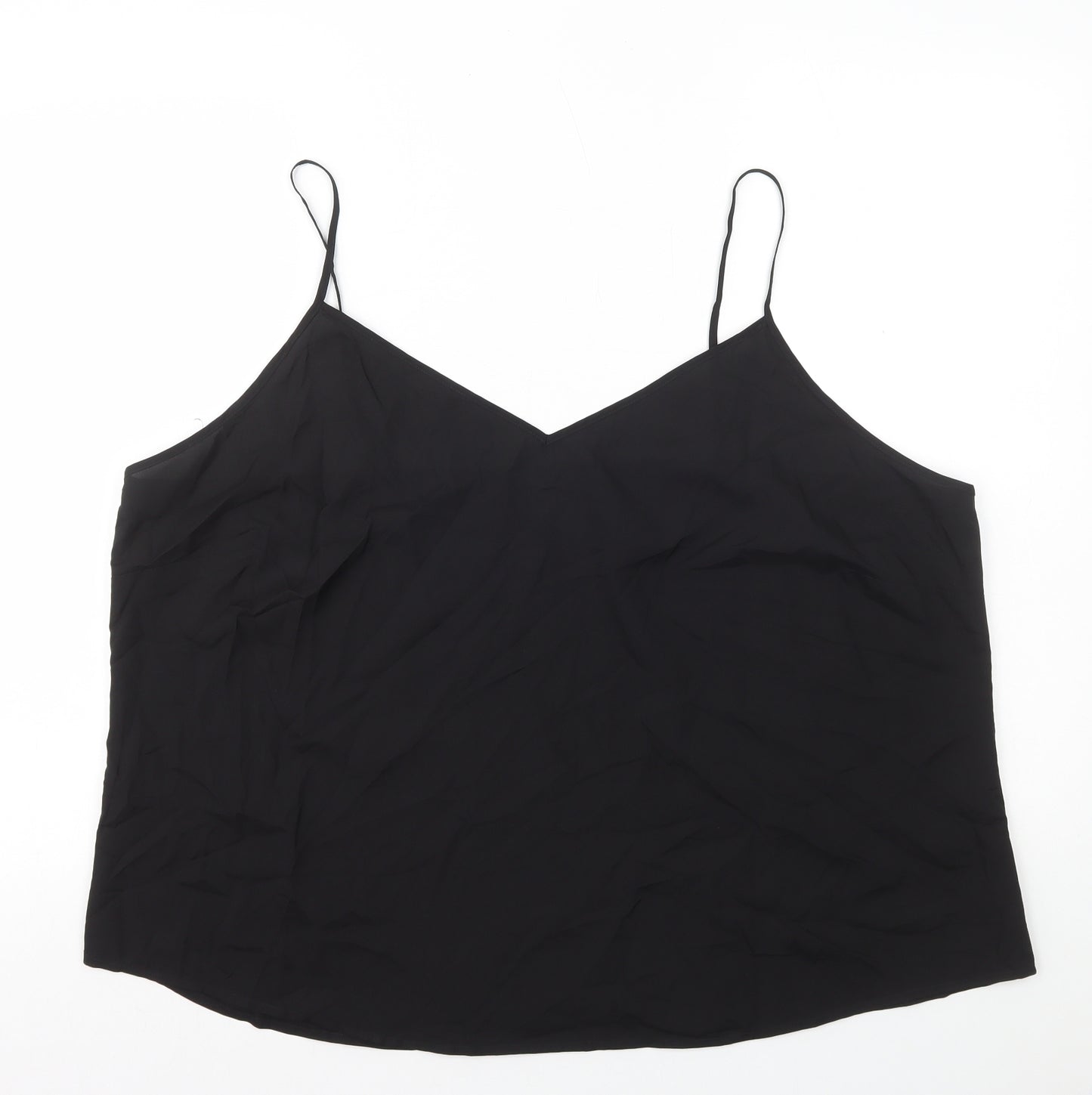 Marks and Spencer Womens Black Polyester Camisole Tank Size 22 V-Neck