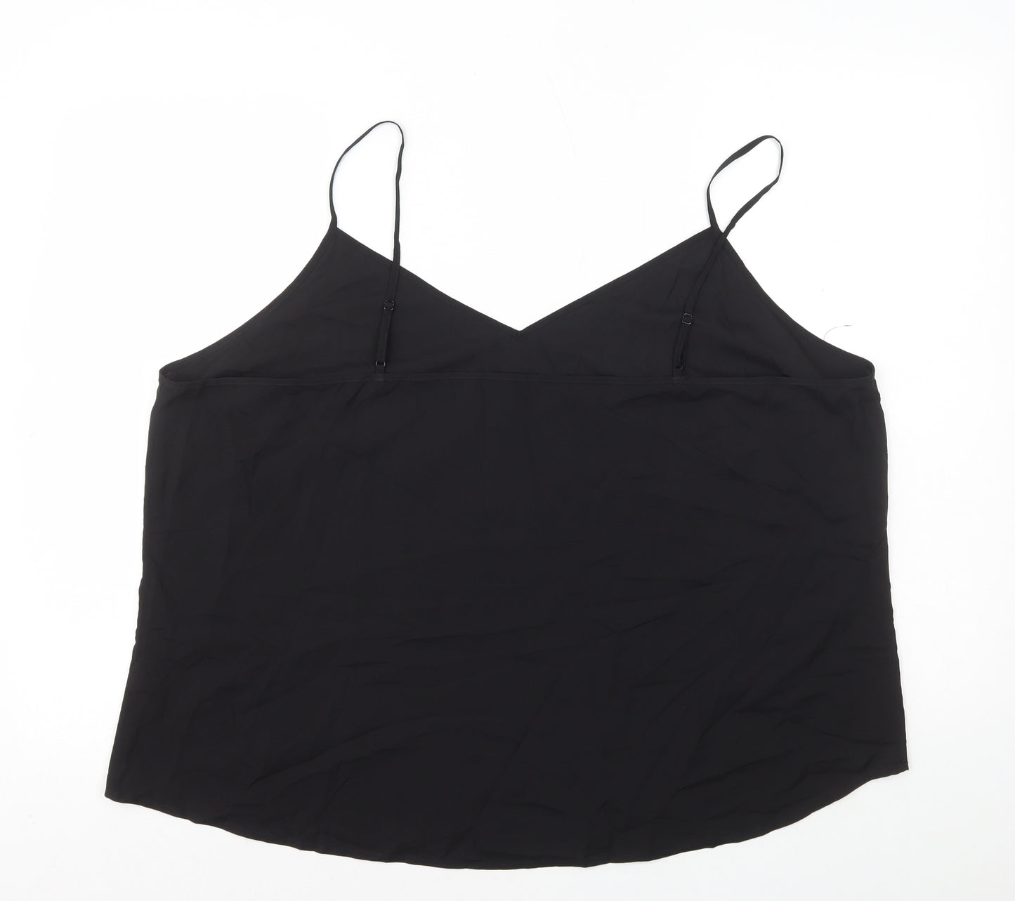 Marks and Spencer Womens Black Polyester Camisole Tank Size 22 V-Neck