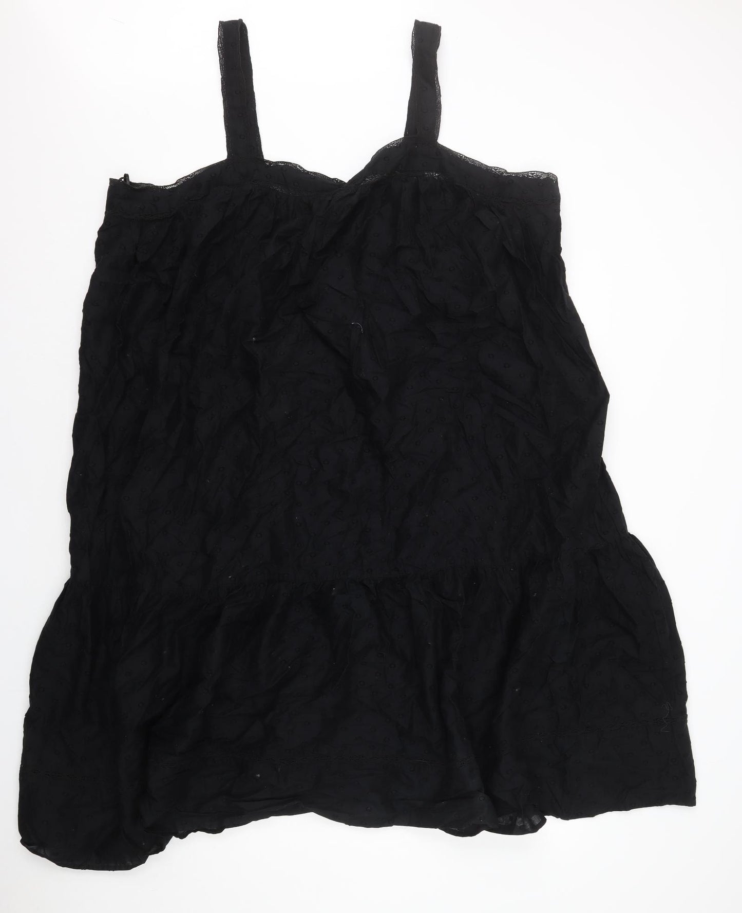 Marks and Spencer Womens Black 100% Cotton Shift Size 26 Square Neck Pullover