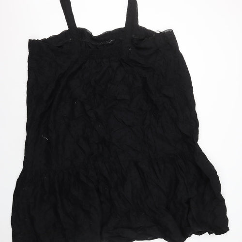 Marks and Spencer Womens Black 100% Cotton Shift Size 26 Square Neck Pullover