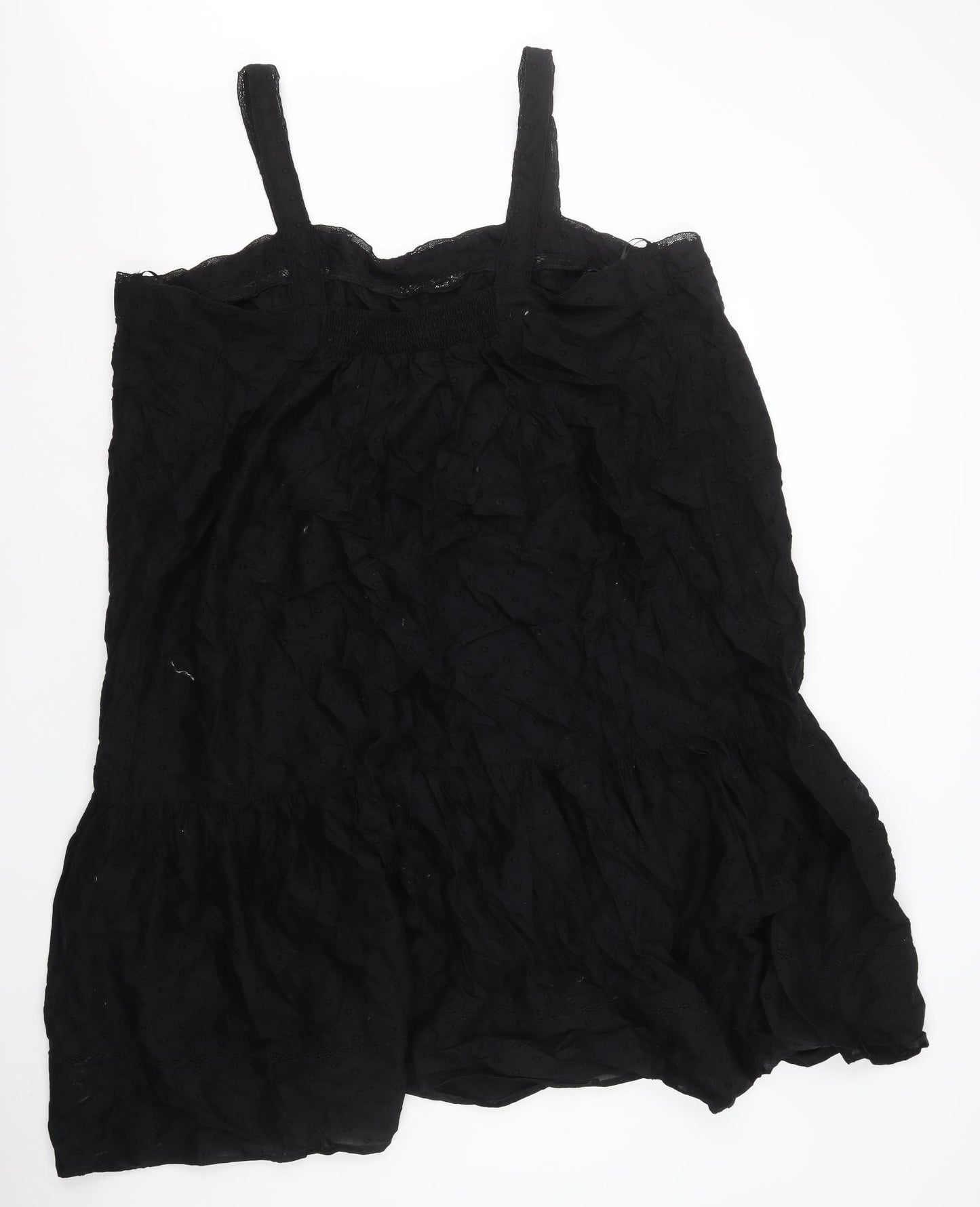 Marks and Spencer Womens Black 100% Cotton Shift Size 26 Square Neck Pullover