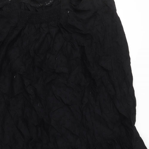 Marks and Spencer Womens Black 100% Cotton Shift Size 26 Square Neck Pullover