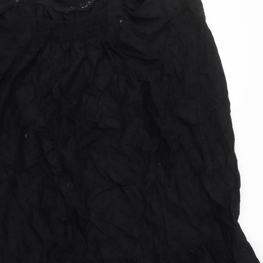 Marks and Spencer Womens Black 100% Cotton Shift Size 26 Square Neck Pullover