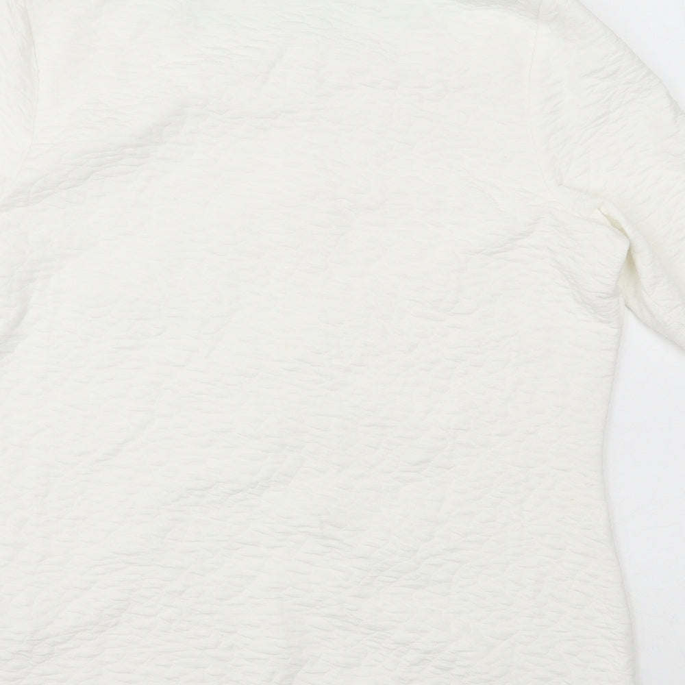 Per Una Womens White Polyester Basic T-Shirt Size 12 Boat Neck