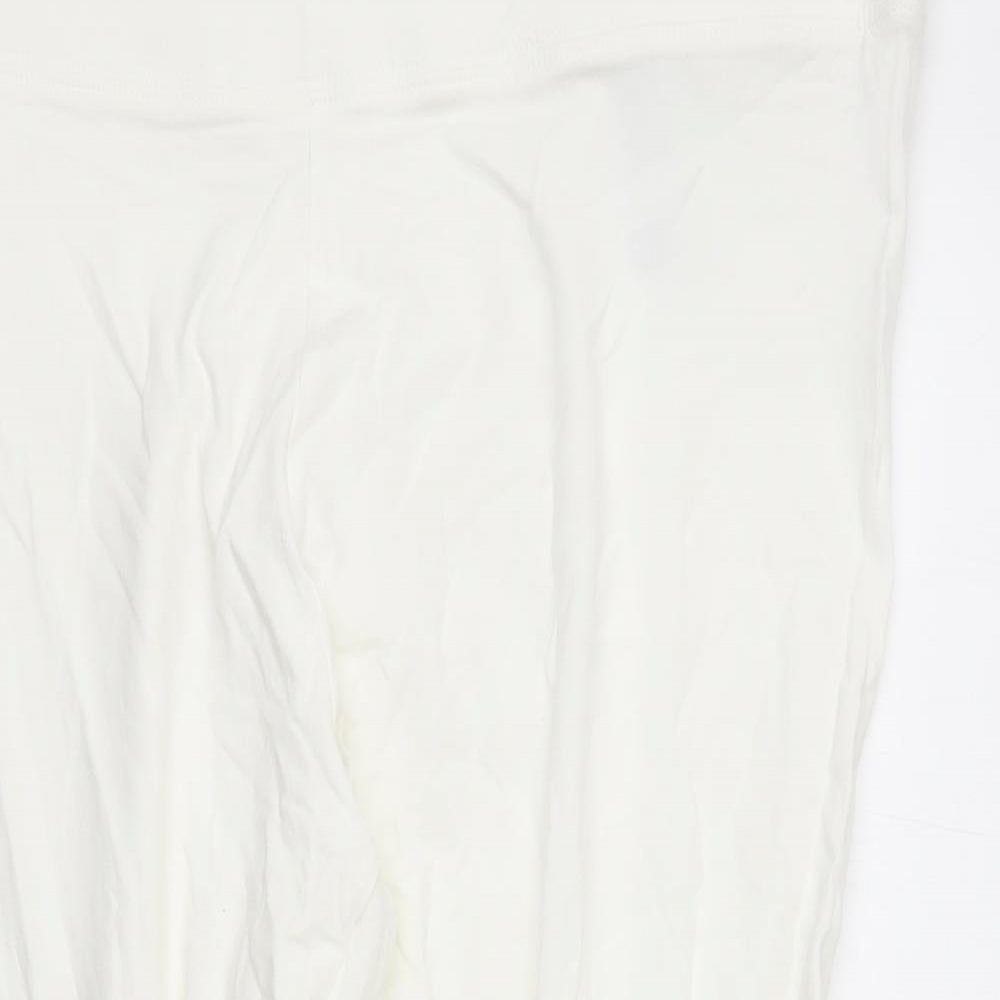 Marks and Spencer Womens White Cotton Capri Leggings Size 18