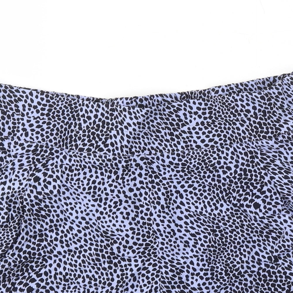 Marks and Spencer Womens Purple Geometric Viscose Sweat Shorts Size 8 Regular