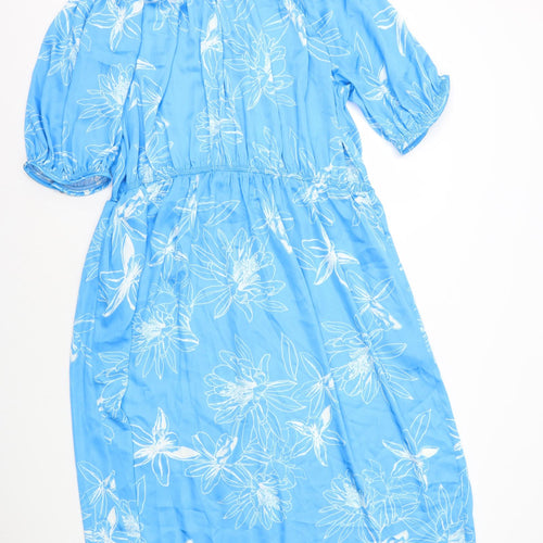 Autograph Womens Blue Floral Polyester Maxi Size 20 Round Neck Pullover